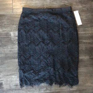 Black crochet pencil skirt